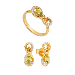 Bộ trang sức Vàng 18K đính đá Peridot PNJ 00005-00002